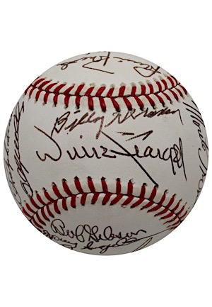 Late 1980s Hall Of Famers & Stars Multi-Signed ONL Baseball (JSA)