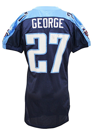 2000 Eddie George Tennessee Titans Game-Used & Autographed Jersey (JSA • Multiple Repairs)