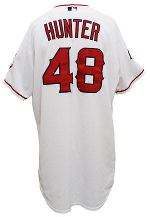 2009 Torii Hunter Los Angeles Angels Game-Used Home Jersey (Photo-Matched To HR #214 • Adenhart & Preston Patches)