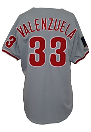 1994 Fernando Valenzuela Philadelphia Phillies Game-Used Road Jersey