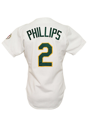1987 Tony Phillips Oakland As Game-Used Home Jersey