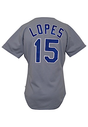 1988 Davey Lopes Texas Rangers Coaches-Worn Road Jersey