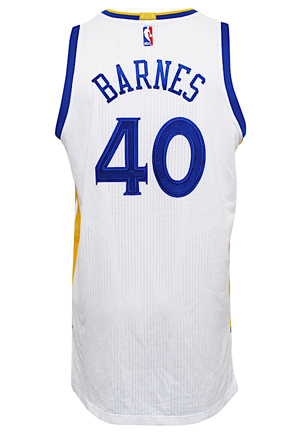2015-16 Harrison Barnes Golden State Warriors Game-Used Playoffs Jersey (NBA LOA • 73-9 Season • Photo-Matched & Graded 10)