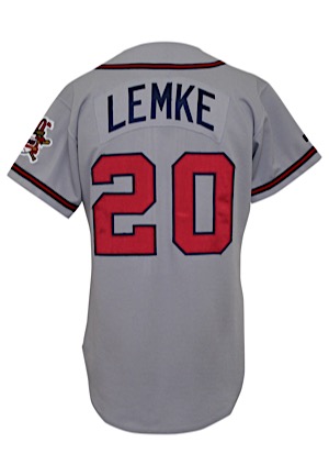 1995 Mark Lemke Atlanta Braves Game-Used Road Jersey (30th Anniversary Patch)