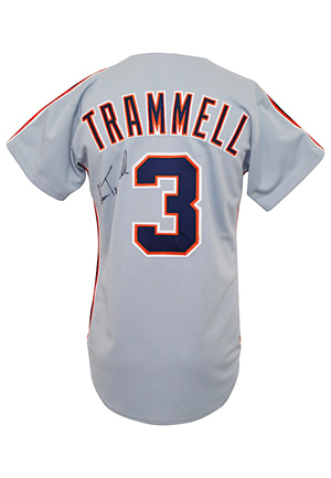 1995 Alan Trammell Detroit Tigers Game-Used & Autographed Road Jersey (JSA • Team LOA)