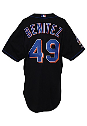 2002 Armando Benitez New York Mets Game-Used Black Alternate Jersey (40th Anniversary & 9/11 Patch)