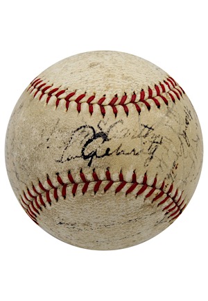 1936 New York Yankees Team-Signed OAL Baseball (Full JSA • Championship Season)