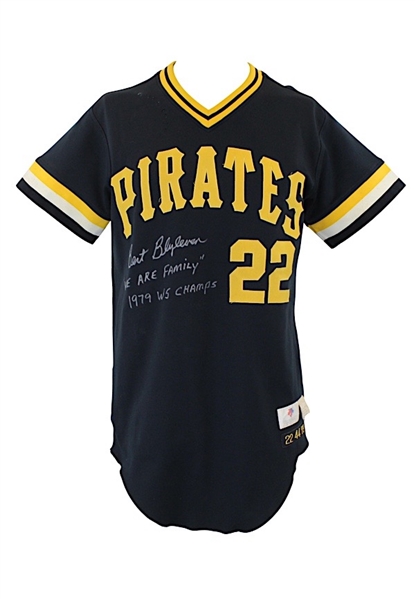 1979 Bert Blyleven Pittsburgh Pirates Game-Used & Autographed Black Alternate Jersey (JSA • Graded 9 • Championship Season) 