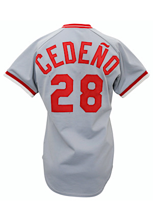 1983 Cesar Cedeño Cincinnati Reds Game-Used Road Jersey (Graded 10 • Team Stamp)