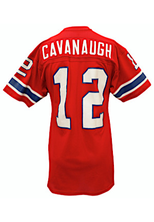 Circa 1981 Matt Cavanaugh New England Patriots Rookie era Game-Used Jersey (Hand Warmers • Likely Worn In The Snow Plow" Game)