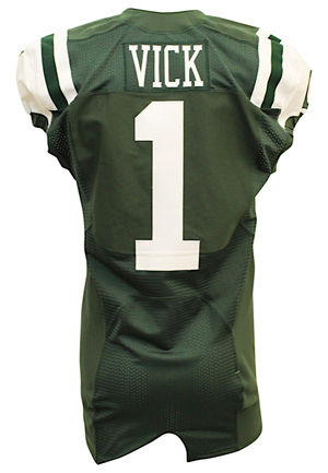2014 Michael Vick New York Jets Game-Used Home Jersey