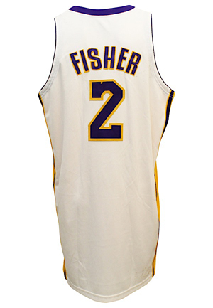 2009-10 Derek Fisher Los Angeles Lakers Game-Used Sunday Alternate Jersey (D.C. Sports • Championship Season)