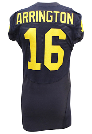 2007 Adrian Arrington Michigan Wolverines Game-Used & Autographed Rose Bowl Jersey (JSA • Steiner)