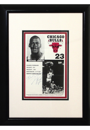 Michael Jordan Chicago Bulls Rookie Era Autographed Framed Player Card (Sourced From Bulls Assistant Coach • Full JSA)
