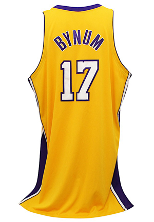 2007-08 Andrew Bynum Los Angeles Lakers NBA Finals Team-Issued Jersey (NBA Tagging)