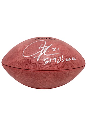 2006 San Diego Chargers Game Football Autographed & Inscribed By LaDainian Tomlinson (JSA • Tomlinson Hologram)