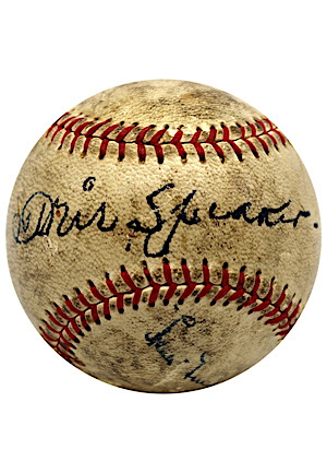 Tris Speaker & Hank Greenberg Multi-Signed Baseball (Full PSA/DNA & JSA LOAs)