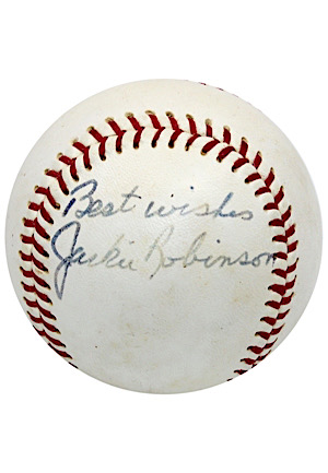 High Grade Jackie Robinson Single-Signed & Inscribed "Best Wishes" ONL Baseball (Full JSA)