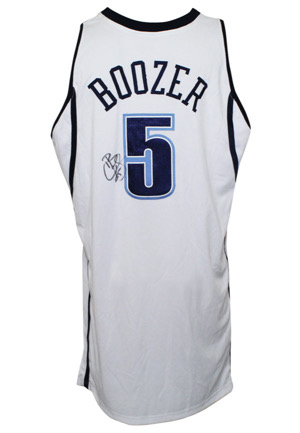2005-06 Carlos Boozer Utah Jazz Game-Used & Autographed Home Jersey (Full JSA)