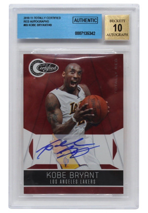 2010-11 Totally Certified Red Autographs Kobe Bryant #69 (Beckett Autograph Graded 10 • 6/49)