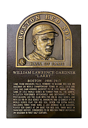 Larry Gardner Boston Red Sox Hall Of Fame Plaque (Directly Sourced From Family)
