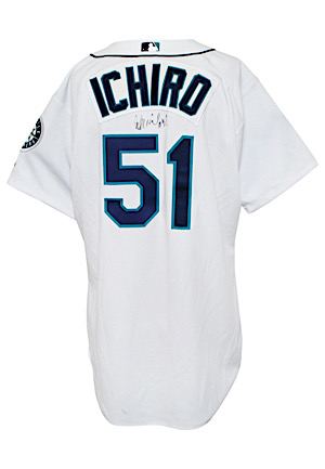 2004 Ichiro Suzuki Seattle Mariners Game-Used & Autographed Home Jersey (262 Hit Season)