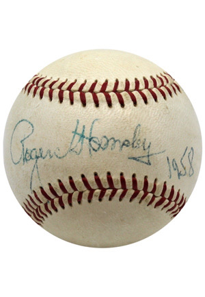 Rogers Hornsby Single-Signed & Inscribed ONL Baseball