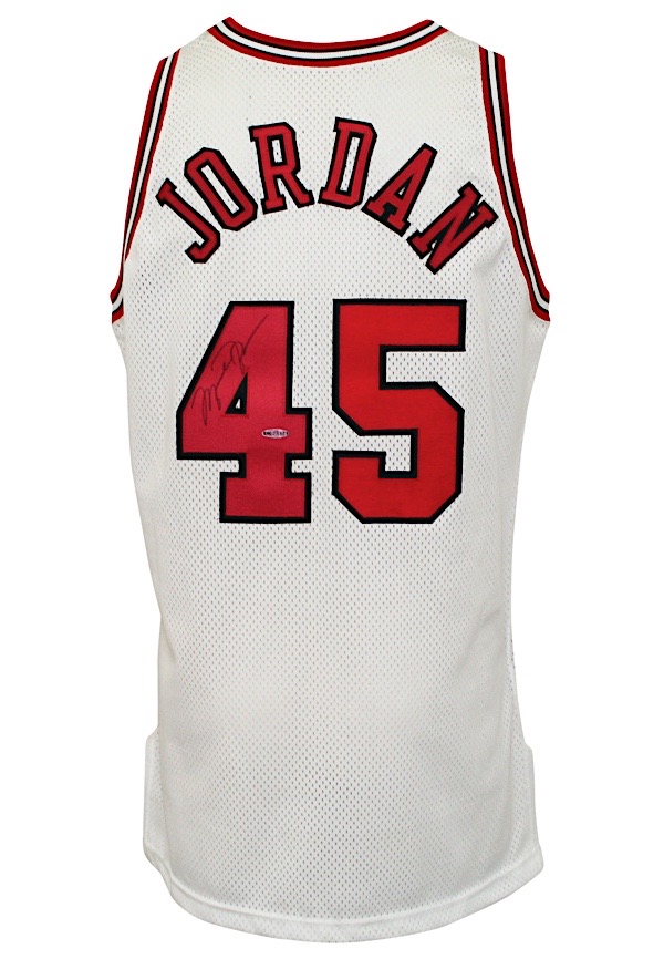 Michael Jordan Chicago Bulls Autographed Champion Red Jersey