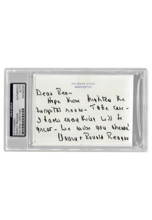 Nancy Reagan Handwritten & Autographed Note (PSA/DNA Encapsulated)
