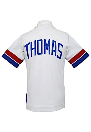 1985 Isiah Thomas Detroit Pistons Player-Worn Warm-Up Jacket (Worn In Infamous Jordan "Freeze Out" All-Star Game)