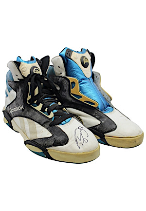 1992-93 Shaquille ONeal Orlando Magic Rookie Game-Used & Autographed Shoes (Teammate & Manager LOA)