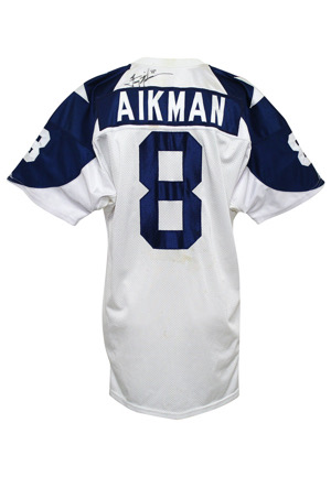 1994 Troy Aikman Dallas Cowboys Game-Used & Autographed Throwback Jersey (Sourced From Team • Rare One Game Style • Full JSA)