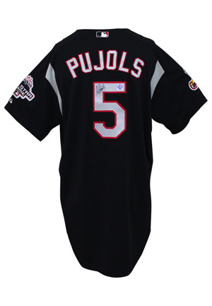 2003 Albert Pujols St. Louis Cardinals Home Run Derby & All-Star Workout Day Autographed Jersey (MLB Authenticated • BAT Sports)
