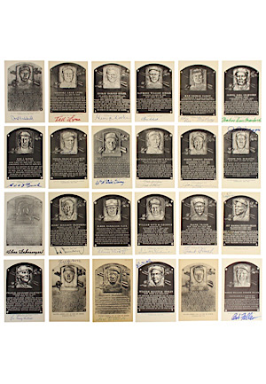 Grouping Of Hall Of Fame Autographed Black & White Plaque Postcards (23)