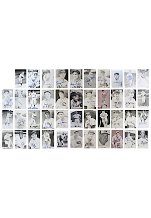 Large Grouping Of MLB Hall Of Famers & Stars Autographed B&W Postcards (43)
