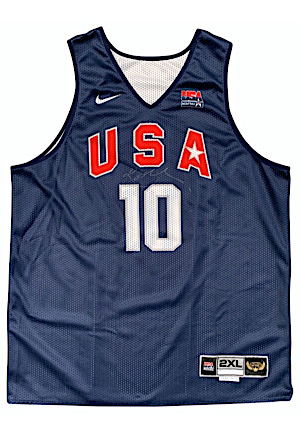 2008 Kobe Bryant USA Olympic Player-Worn & Autographed Practice Jersey (Photo-Matched • LOA From Kobes Personal Bodyguard With Press Pass & Game Tickets)