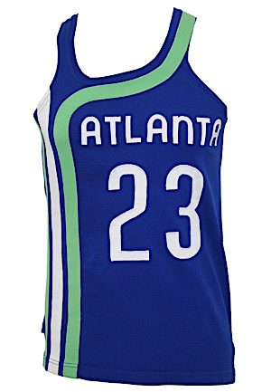 Early 1970s "Sweet Lou" Lou Hudson Atlanta Hawks Game-Used Jersey (Exceedingly Rare Style) 