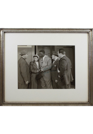High Grade Jackie Robinson Autographed Wire Photo From "The Jackie Robinson Story" 