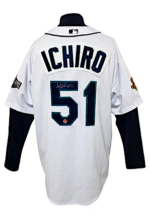 2001 Ichiro Suzuki Seattle Mariners Rookie Game-Used & Autographed Home Jersey & Undershirt (2)(Suzuki Hologram & Mill Creek • MVP & RoY Season)