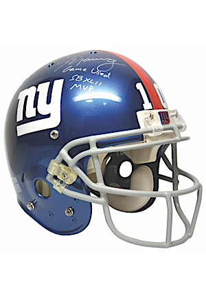 Mid 2000s Eli Manning New York Giants Game-Used & Autographed Helmet (Inscribed "Game Used" • Sourced From Manning With Mounted Memories LOA)