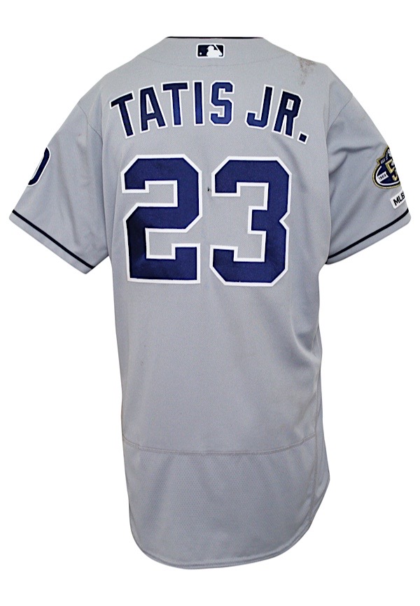 GreyFlannelAuctions on X: Fernando Tatis Jr. 2019 San Diego Padres  Game-Used Rookie Blue Camo Alternate Jersey (Photo-Matched • MLB  Authenticated) 🇺🇸 #JustConsigned #AuctionPreview #TheHobby #PhotoMatched  #ComingSoon  / X