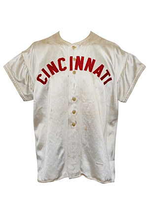 1948 Ted Kluszewski Cincinnati Reds Game-Used Satin Jersey (Exceedingly Rare)