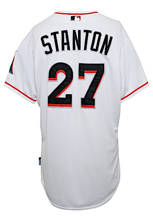 2015 Giancarlo Stanton Miami Marlins Game-Used Home Jersey