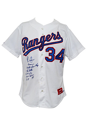1992 Nolan Ryan Texas Rangers Spring Training Autographed Home Uniform (2)