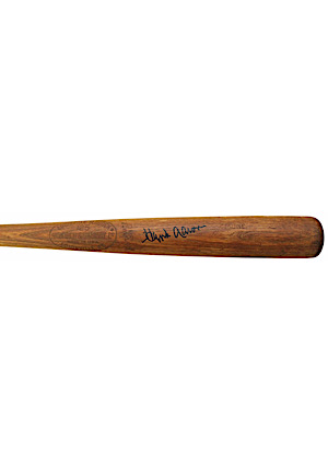 1965-68 Hank Aaron Atlanta/Milwaukee Braves Game-Used & Autographed Bat (PSA/DNA • Photo Of Him Signing)