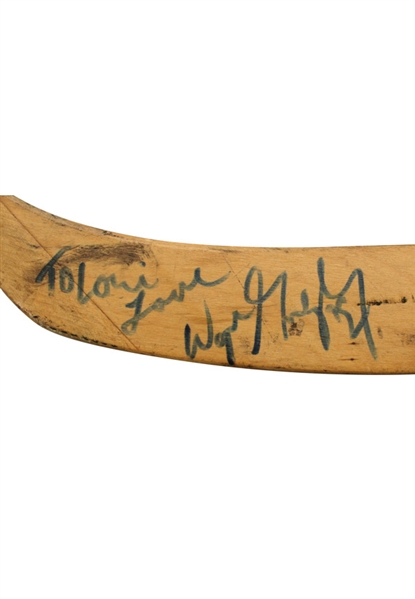 1985-86 Wayne Gretzky Edmonton Oilers Game-Used & Autographed Stick (Hart & Ross Trophy Season • 215 Point Season • Full JSA)