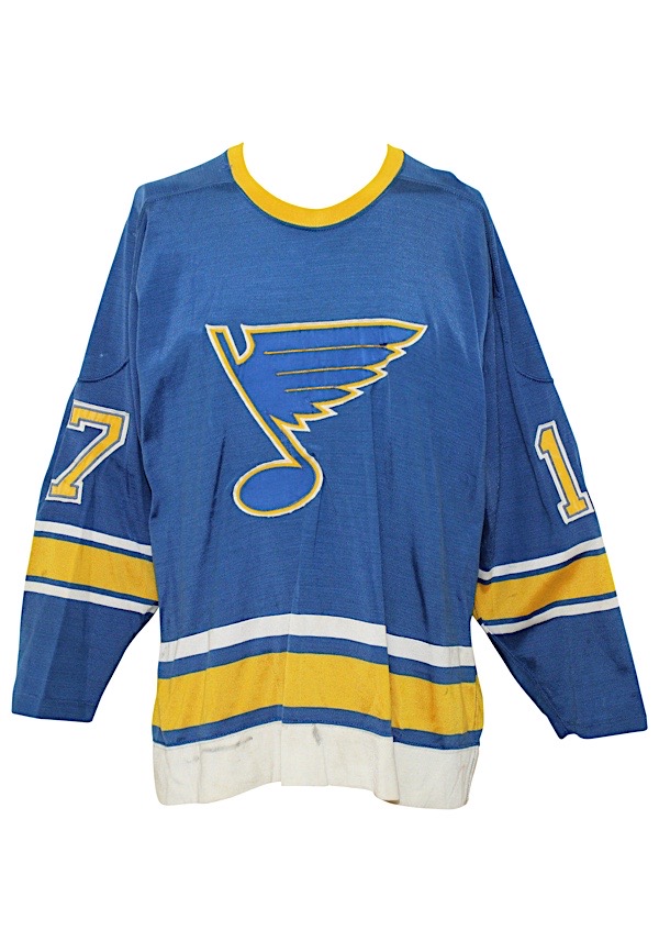 Lot Detail - 1970s Jean-Guy Talbot St. Louis Blues Game-Used Road Jersey  (Repairs)