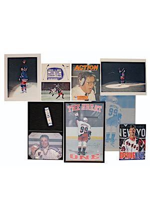Collection Of Wayne Gretzky Memorabilia Including Autographed Photos, Original Programs & Photos, Ticket Stubs & More (9)