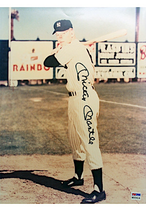 Mickey Mantle New York Yankees Autographed Oversized Color Photo (PSA/DNA Sticker)