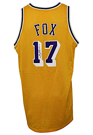 1998-99 Rick Fox Los Angeles Lakers Game-Used & Autographed Jersey